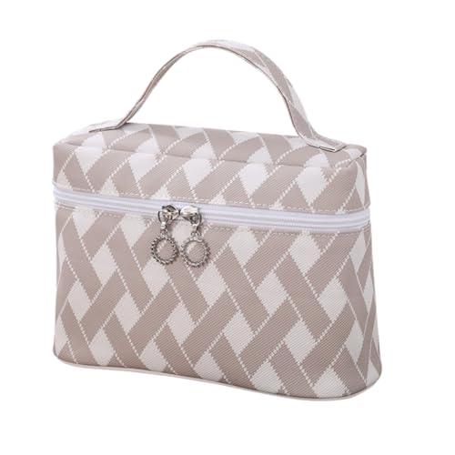 KASFDBMO Trendige Make-up-Tasche, modische und funktionale Reisetasche für Reisende und Make-up-Liebhaber, beige, L von KASFDBMO