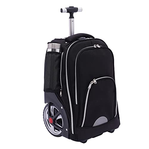 KAUITOPU Trolley Rucksack, Laptoprucksack mit 7 Zoll Rollen, Business Rolling Rucksack, Groß Rucksack Laptoptasche Rollkoffer für Herren Damen wasserdichte Aktenkoffer von KAUITOPU