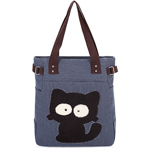 KAUKKO Handtasche mit Katzenmotiv, Blau - 4, Taille unique, Tasche KAUKKO Handtasche mit Katzenmotiv, Blau - 4, Taille unique, Tasche von KAUKKO