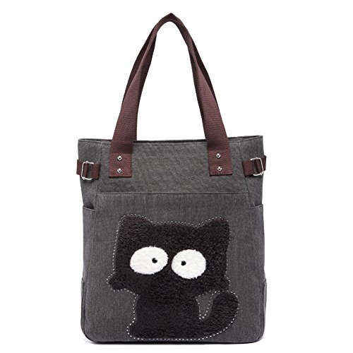 KAUKKO Canvas Handtaschen Niedliche Katzen Shopper Schultertasche Frauen Ideal Geschenk für Mädchen, Damen, Katzen Liebhaber,Schwarz-94 KAUKKO Canvas Handtaschen Niedliche Katzen Shopper Schultertasche Frauen Ideal Geschenk für Mädchen, Damen, Katzen Liebhaber,Schwarz-94 von KAUKKO