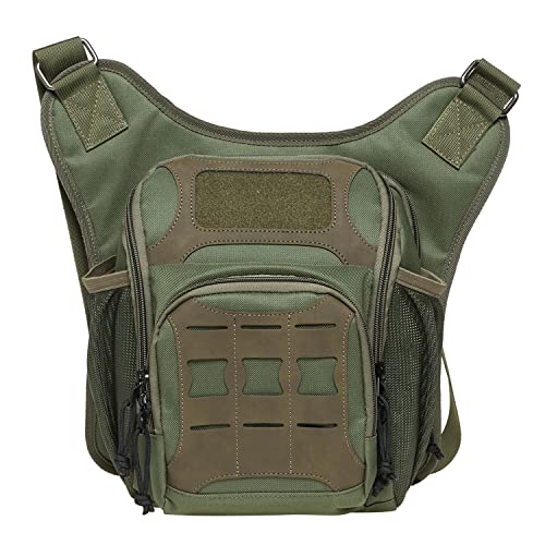 KAUKKO Canvas Taktisch Jahrgang Brusttasche Männer Frauen Tactical Schultertasche für Wandern Camping Radfahren,Grun-fh03-3 KAUKKO Canvas Taktisch Jahrgang Brusttasche Männer Frauen Tactical Schultertasche für Wandern Camping Radfahren,Grun-fh03-3 von KAUKKO