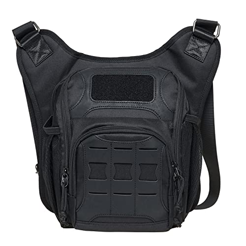 KAUKKO Canvas Taktisch Jahrgang Brusttasche Männer Frauen Tactical Schultertasche für Wandern Camping Radfahren,Schwarz-fh03-3 KAUKKO Canvas Taktisch Jahrgang Brusttasche Männer Frauen Tactical Schultertasche für Wandern Camping Radfahren,Schwarz-fh03-3 von KAUKKO