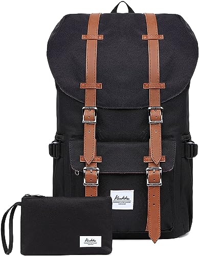KAUKKO Rucksack Damen Herren Daypack für 15" Notebook mit Mäppchen für Schule, Uni, Reisen, Wandern, 22L, Schwarz KAUKKO Rucksack Damen Herren Daypack für 15" Notebook mit Mäppchen für Schule, Uni, Reisen, Wandern, 22L, Schwarz von KAUKKO