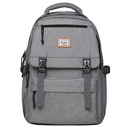 KAUKKO Schöner und durchdachter Rucksack mit Laptopfach für 15 Zoll Schule Uni 22L, Grau Jnl-ks23-09, one size, Tagesrucksack von KAUKKO