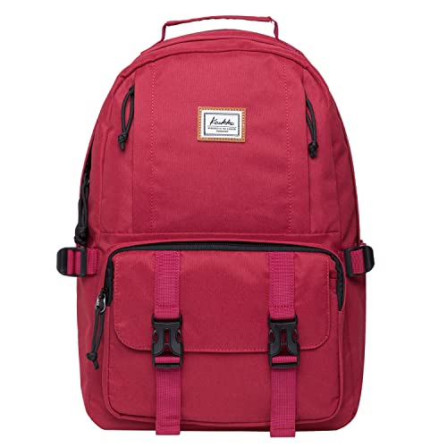 KAUKKO Schöner und durchdachter Rucksack mit 15 Zoll Laptopfach für Schule, Universität, 22 Liter, Rot jnl-ks21-04, one size, Tagesrucksack von KAUKKO
