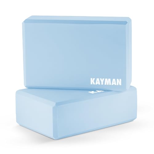 Kayman Yoga-Block, hochdichte, langlebige EVA-Schaum-Blöcke mit rutschfester Oberfläche, tragbare, leichte Yoga-Nackenrolle, ideal zur Verbesserung der Flexibilität, Balance und Ausrichtung, Blau, 23 Kayman Yoga-Block, hochdichte, langlebige EVA-Schaum-Blöcke mit rutschfester Oberfläche, tragbare, leichte Yoga-Nackenrolle, ideal zur Verbesserung der Flexibilität, Balance und Ausrichtung, Blau, 23 von KAYMAN