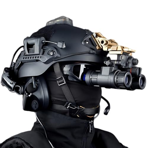 Airsoft Helm Set Verstellbarer Helm mit Taktischem Headset Taschenlampe Schutzbrille Signallicht Maske L4G24 Halterung und NVG Modell für Outdoor CS Paintball Jagd Ausrüstung I von KBFLWBF