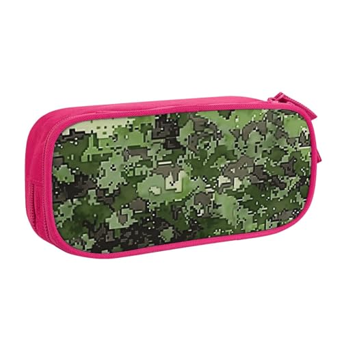 KCGSDEGV Federmäppchen mit digitalem Camouflage-Druck, für Schule, Mädchen, Jungen, großes Fassungsvermögen, niedliches Federmäppchen, Schreibwaren-Organizer, Box, Schwarz, rose, Einheitsgröße, von KCGSDEGV