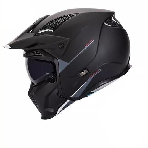 Integralhelm - Motorradhelm Integralhelm, Motorradhelm Offenes Gesicht, Integralhelm(Matte Black,XXL) von KCHYCV