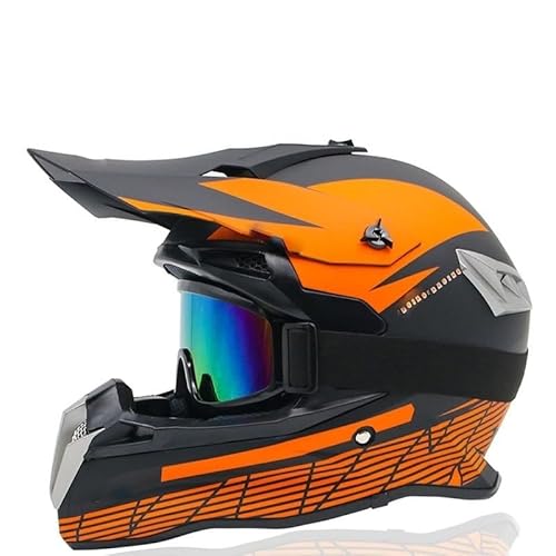 Integralhelm - Motorradhelm Integralhelm, Motorradhelm Offenes Gesicht, Integralhelm(Orange,S) von KCHYCV