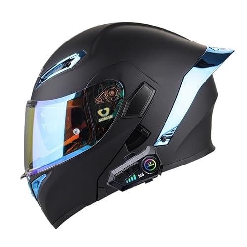 Integralhelm - Motorradhelm Integralhelm, Motorradhelm Offenes Gesicht, Integralhelm(RevoBlue Lens and M6,S) von KCHYCV