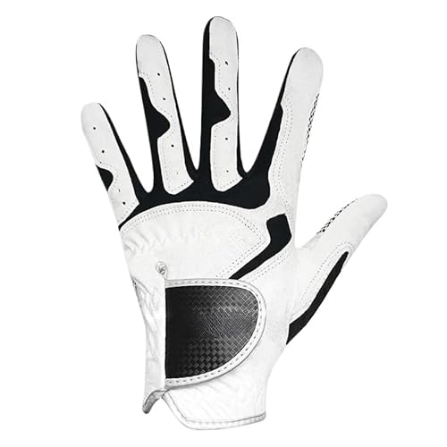 KCHYCV Golfausrüstung: Handschuhe und Handschützer – Verbesserter Griff und atmungsaktives Design for Männer und Frauen(Left Hand White,XX-Large XXL 27) von KCHYCV