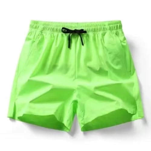 KCYSLY Shorts Herren Herren Sommer Elastische Solide Kordelzug Bandage Taschen Casual Lose Sport-grün-XL von KCYSLY