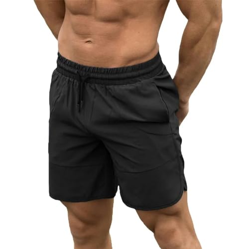 KCYSLY Shorts Herren Sommer Männer Fitness Atmungsaktive Schnelltrocknende Shorts Männer Casual Joggers Shorts-schwarz-XXL von KCYSLY