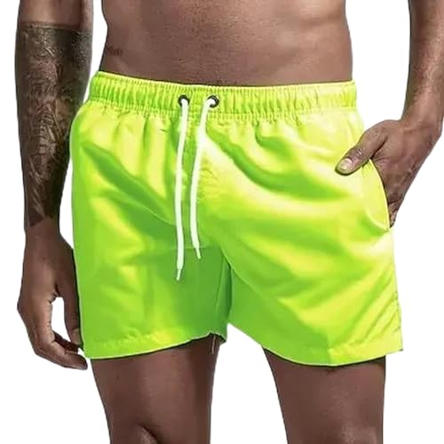 KCYSLY Shorts Herren Swim Trunks Herren Badeshorts Quick Dry Board Shorts Badeanzug Mit Atmungsaktiver Kordelzugtasche-grün-XL von KCYSLY