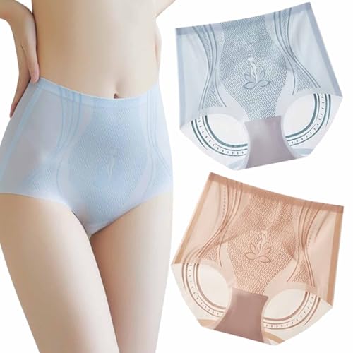 2PCS Ice Silk Shaping Pants Frauen Butt Lifting, hohe Taille Nahtlose Flüssigkeit Ice Silk Shaping Pants, Frauen Butt Lifting Ice Silk Body Shapewear Brief (2PCS-D,XL (60-70KG)) von KDAKSA