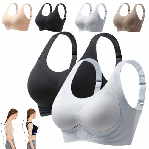 2Pcs Zekear Wireless Push-up BH Zekear BH oder BH für ältere Frauen Super Gather BH Wireless Push-Up BH (2Stück-A,M (40-50KG)) von KDAKSA