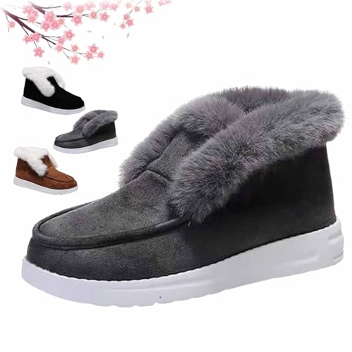 Dotmall Stiefel für Frauen Fleece gefüttert Mid Sherum Damen warm und bequem Casual Schneestiefel Schneestiefel für Frauen (1Stück-B,43 EU) von KDAKSA