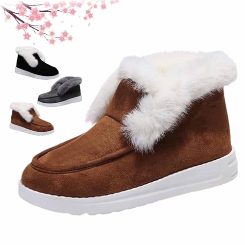 Dotmall Stiefel für Frauen Fleece gefüttert Mid Sherum Damen warm und bequem Casual Schneestiefel Schneestiefel für Frauen (1Stück-C,42 EU) von KDAKSA