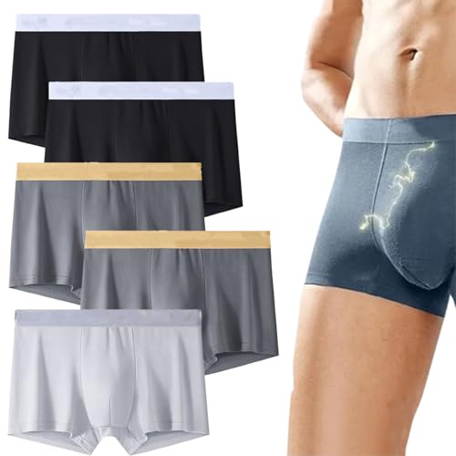 Proplshove Underwear Magnetic, Proplshove Underwear, Proplshove Men 's Underwear, Proplshove Magnitic Underwear, Ice Silk Soft Breathable Quick Dry Seamless Trunks (5Stück-B,3XL (70-80KG)) von KDAKSA