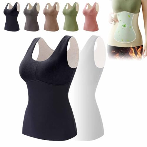 Sanduhr Sculpting Self Heating Vest, 2-in-1 Built-in Bra Thermal Underwear für Frauen, Sculpting Self Heating Vest (1Stück-A,2XL (55-65KG)) von KDAKSA