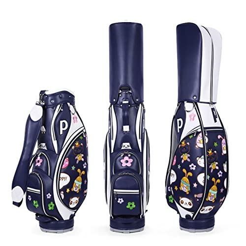 Outdoor-Golf-Standtasche, modische, wasserdichte Golftasche aus Mikrofaser-Leder, tragbarer, leichter Golfschläger-Organizer für Golfplätze und Reisen von KDOQ