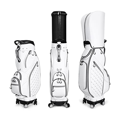 Outdoor-Golfwagentasche Hochwertige wasserdichte Golf-Standtasche mit 4 Rädern Tragbare Reise-Golfschlägertaschen aus Mikrofaserleder von KDOQ