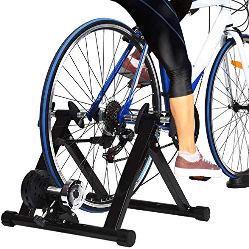 Rollentrainer für Fahrrad, Fahrradtrainer, Heimtrainer klappbar, bis 150kg belastbar, aus Stahl, inkl. (schwarz) von KDOQ