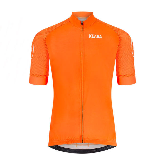 Herren Essentials Kurzarm-Radtrikot - Orange von KEADA SPORTS