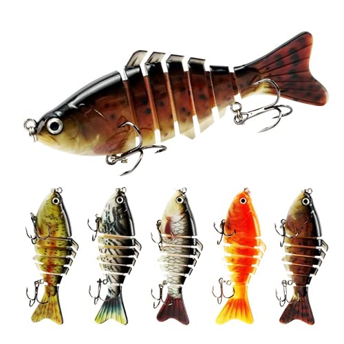 5x Bionische Angelköder mit mehreren Gelenken, Schwimmköder Barsch, Forelle, segmentiert, lebensecht, langsam sinkend, Angelausrüstung, Lockstoff-Set, geeignet alle Arten Fischen, Süß- und Salzwasser 5x Bionische Angelköder mit mehreren Gelenken, Schwimmköder Barsch, Forelle, segmentiert, lebensecht, langsam sinkend, Angelausrüstung, Lockstoff-Set, geeignet alle Arten Fischen, Süß- und Salzwasser von KEAIDO