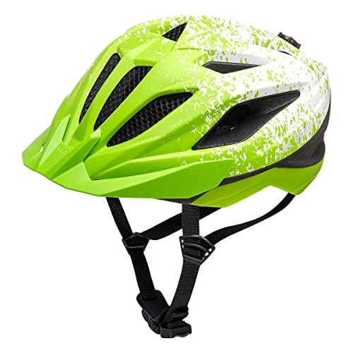 KED Unisex Jugend Street Jr. Pro Fahrradhelm, Lime Green White matt, S (49-55cm) von KED