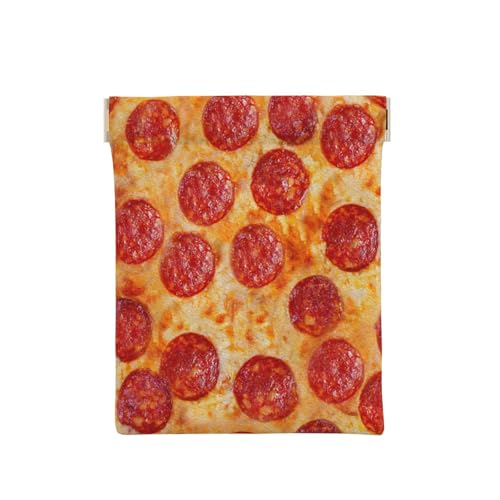 Pizza Peperoni 3D-Modell, Squeeze Top Wallet Damen Aufbewahrungstasche Kleine Münzbörse Wechseltasche von KEDDJI