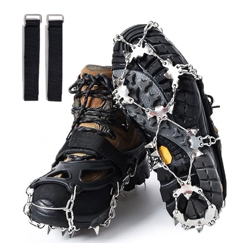 KEELYY Steigeisen für Wanderschuhe, Steigeisen für Bergschuhe mit19 Schuhspikes, Verdickte Schuhkrallen aus Edelstahl, Traktion mit Anti-Rutsch, für Walking, Joggen, Klettern und Wandern,L KEELYY Steigeisen für Wanderschuhe, Steigeisen für Bergschuhe mit19 Schuhspikes, Verdickte Schuhkrallen aus Edelstahl, Traktion mit Anti-Rutsch, für Walking, Joggen, Klettern und Wandern,L von KEELYY