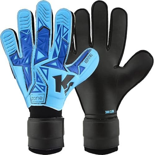 KEEPERsport Kinder Torwarthandschuhe Zone RC ohne Fingerschutz, 3mm Grip, Fussballhandschuhe für Kinder und Jugendliche, Farbe: blau, Größe: 6 von KEEPERsport