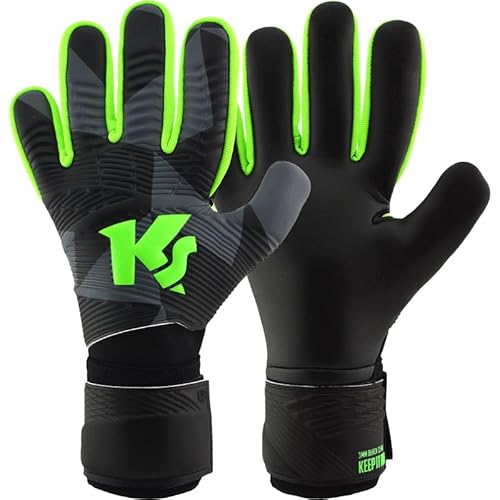 KEEPERsport Torwarthandschuhe Varan8 Zone NC ohne Fingerschutz, Fußballhandschuhe Unisex, 3mm Black Claw - mit Neuer Lasche, Größe: 9 von KEEPERsport