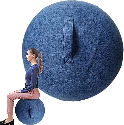 KEJAN Gymnastikball-Stuhlbezug für Büro und Schreibtisch, Yoga-Stuhlbezug mit Stabilitätsball-Abdeckung, Yoga-Ball-Bürostuhl (ohne Yoga-Ball) (Farbe: Blau, Größe: 55 cm) von KEJAN