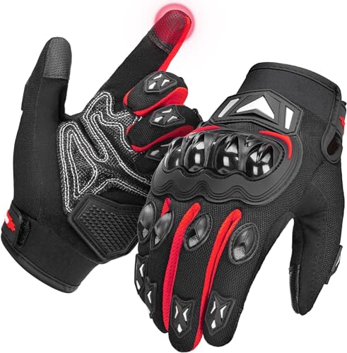 KEMIMOTO Motorradhandschuhe, CE-zertifiziert, 2KP, Motorradhandschuhe, Herren, atmungsaktiv, Touchscreen, Vollfinger, für Motorradfahren, Roller-Handschuhe, rutschfest, Motorradhandschuhe für Damen von KEMIMOTO