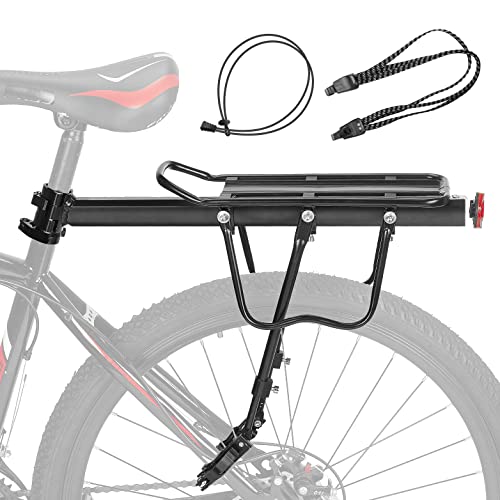 KEMIMOTO Universal Fahrrad Gepäckträger, Fahrradgepäckträger aus Aluminiumlegierung, Mountainbike Gepäckträger mit Reflektor, Gepäckträger Fahrrad Hinten mit Schnellspanner für 24-29 Zoll Fahrräder von KEMIMOTO