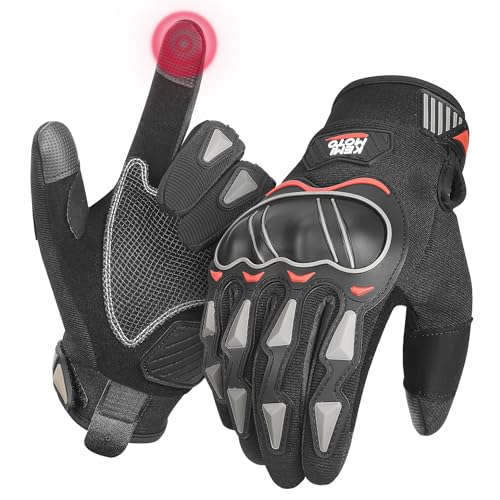 KEMIMOTO Motorradhandschuhe Herren, Motorrad Handschuhe mit Hartem Knöchelschutz, 2 Finger Touchscreen, Atmungsaktive Sporthandschuhe für Mountainbike, Fahrrad Roller, Motorcross, Klettern KEMIMOTO Motorradhandschuhe Herren, Motorrad Handschuhe mit Hartem Knöchelschutz, 2 Finger Touchscreen, Atmungsaktive Sporthandschuhe für Mountainbike, Fahrrad Roller, Motorcross, Klettern von KEMIMOTO