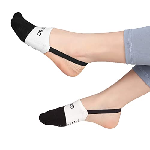 KENANLAN Socken mit Yoga, 9 * 8 * 2 Slingback Yoga Socken Unsichtbare Halbsocken mit Sling Back Schweißabsorbierende atmungsaktive rutschfeste Tanzsocken mit Gelboden von KENANLAN