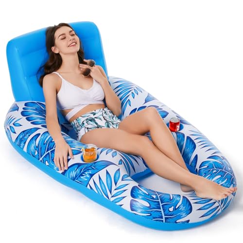 Pool Floats Adult,Inflatable Pool Chair,Pool Inflatables with Backrest and Drink Holder,Swimming Pool Hammock Floats,Water Bed Floating Lounge Chair for Lake Beach Backyard von KENANLAN