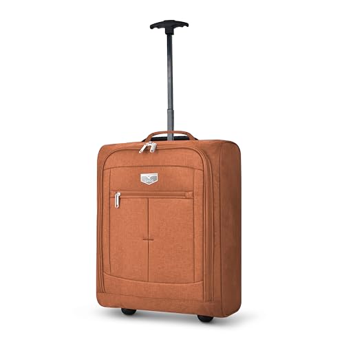 LUGG Lightweight Cabin Size Luggage - Durable 600D Snowflake Polyester - Push Up Trolley, Strong Wheels - Easyjet, Ryanair, British Airways - Underseat, Overhead Locker Suitcase (44.5x35.5x9.5cm) von LUGG