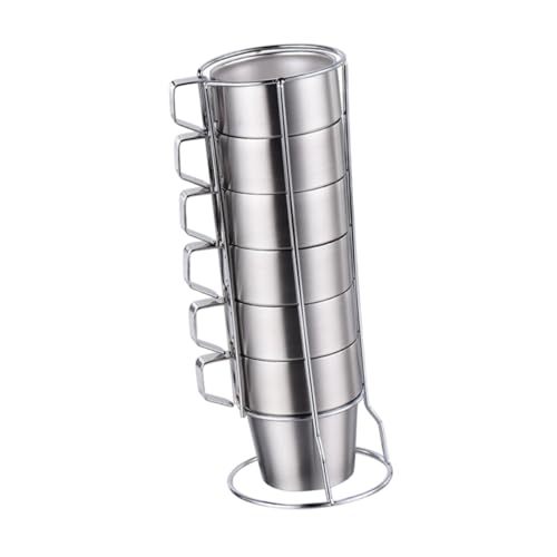 KESOTO Edelstahl Campingbecher für Tee Und Kaffee, Stapelbar, Trinkbecher für Outdoor Aktivitäten, Silber, 11x29cm von KESOTO