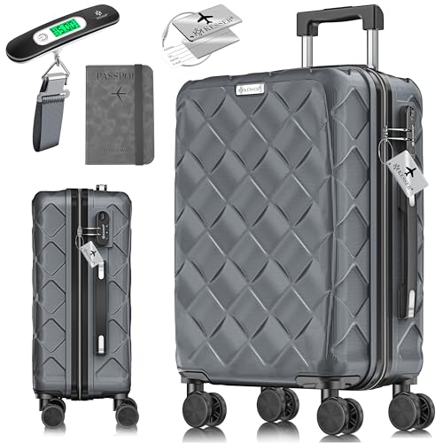 KESSER® Reisekoffer 55L Koffer Handgepäck ABS Hartschalenkoffer mit Zahlenschloss, Kofferwaage & Reisebrieftasche 360° Rollen | Rollkoffer für Business & Reise Trolley mit Teleskopstange & Tragegriff von KESSER