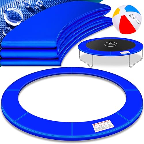 KESSER® - Trampolin Randabdeckung Ø 366 cm, 30cm breit 100% UV-beständig reißfest Federabdeckung inkl. Beachball Blau von KESSER