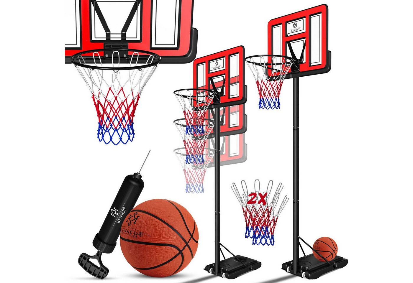 KESSER Basketballkorb, Basketballkorb Premium mit Ständer Rollen Inkl. Basketball KESSER Basketballkorb, Basketballkorb Premium mit Ständer Rollen Inkl. Basketball von KESSER