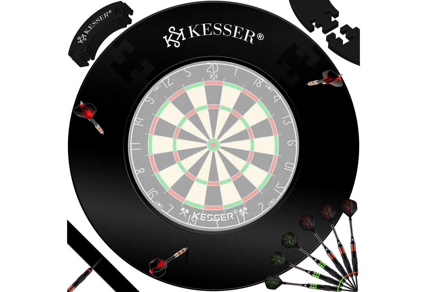 KESSER Dartscheibe, Dartscheibe Catchring Schutzring Ø45cm Auffangring stabiler Wandschutz KESSER Dartscheibe, Dartscheibe Catchring Schutzring Ø45cm Auffangring stabiler Wandschutz von KESSER
