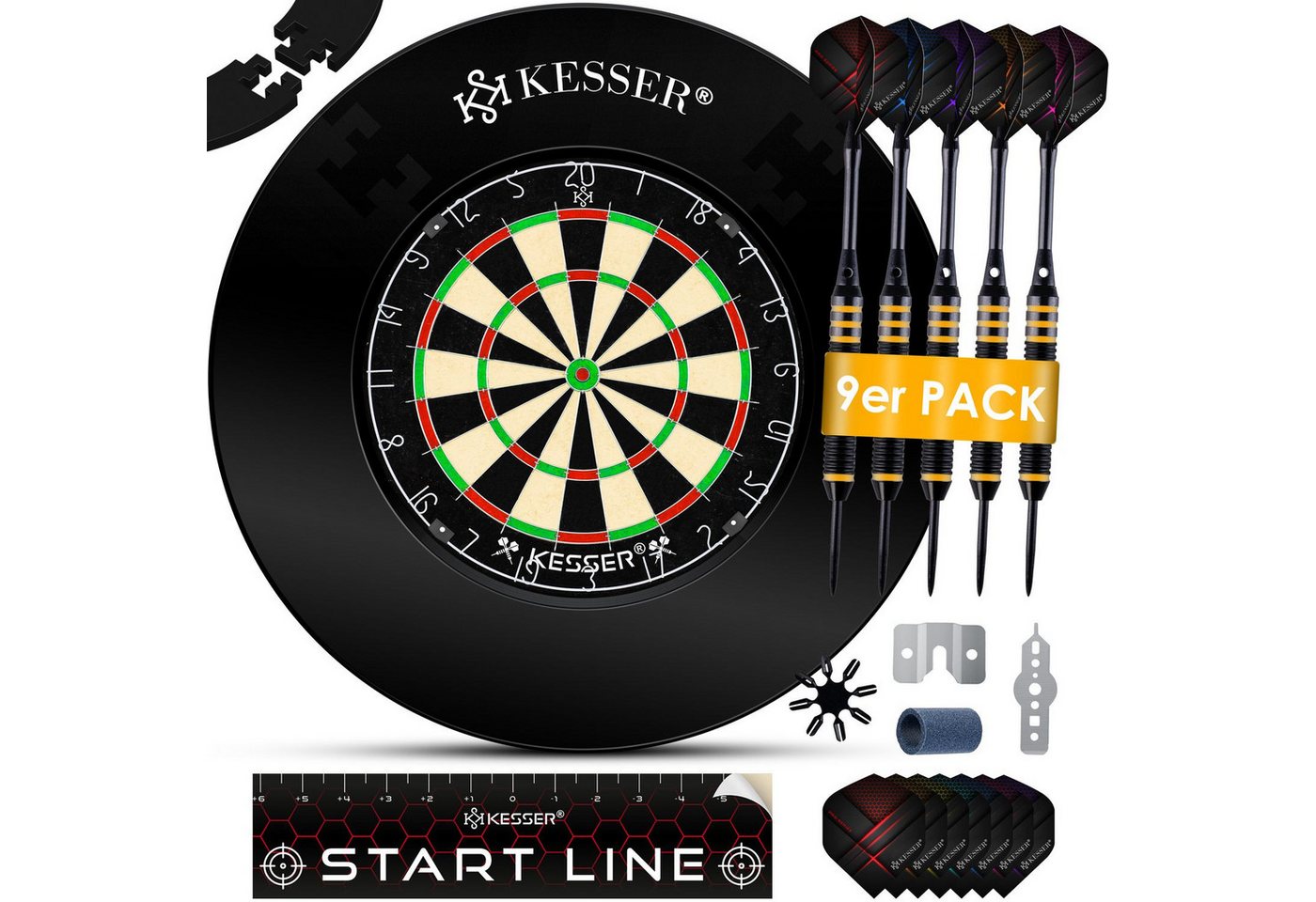 KESSER Dartscheibe, Dartscheibe kork mit Dartpfeile Professional Dartboard KESSER Dartscheibe, Dartscheibe kork mit Dartpfeile Professional Dartboard von KESSER