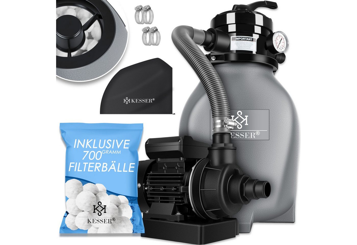 KESSER Sandfilteranlage, Sandfilter Sandfilteranlage 700g Filterbälle ersetzen 25kg KESSER Sandfilteranlage, Sandfilter Sandfilteranlage 700g Filterbälle ersetzen 25kg von KESSER