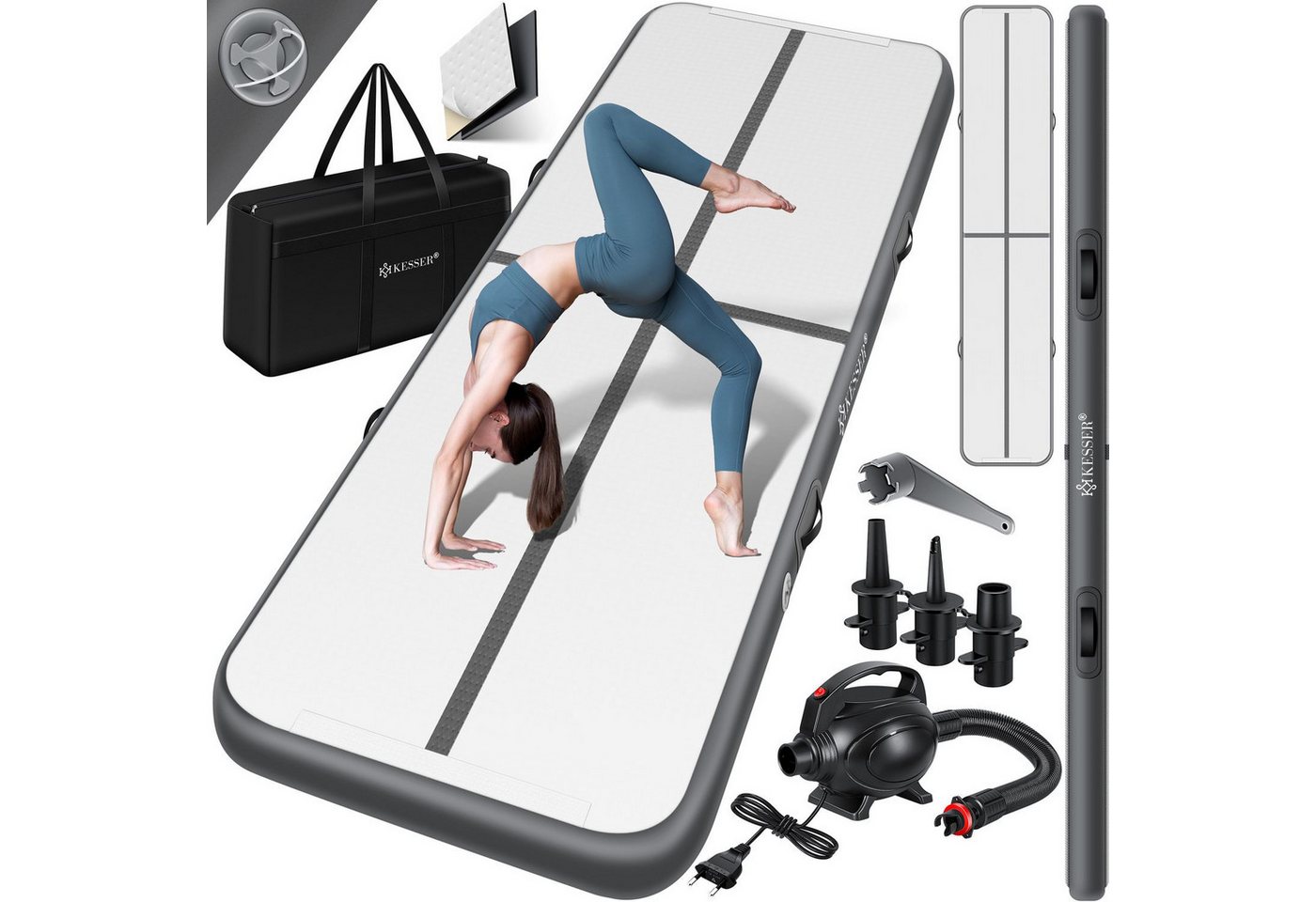 KESSER Turnmatte, Turnmatte Aufblasbar Airtrack Fitness-Matte Gymnastikmatte KESSER Turnmatte, Turnmatte Aufblasbar Airtrack Fitness-Matte Gymnastikmatte von KESSER